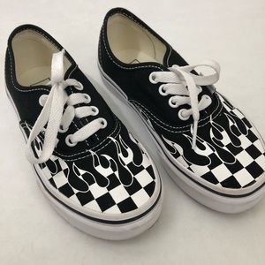 Kids Vans Authentic Checker Flame Shoe